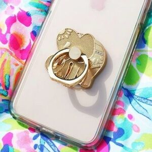 Lilly Pulitzer Gold Metallic Elephant Phone Ring